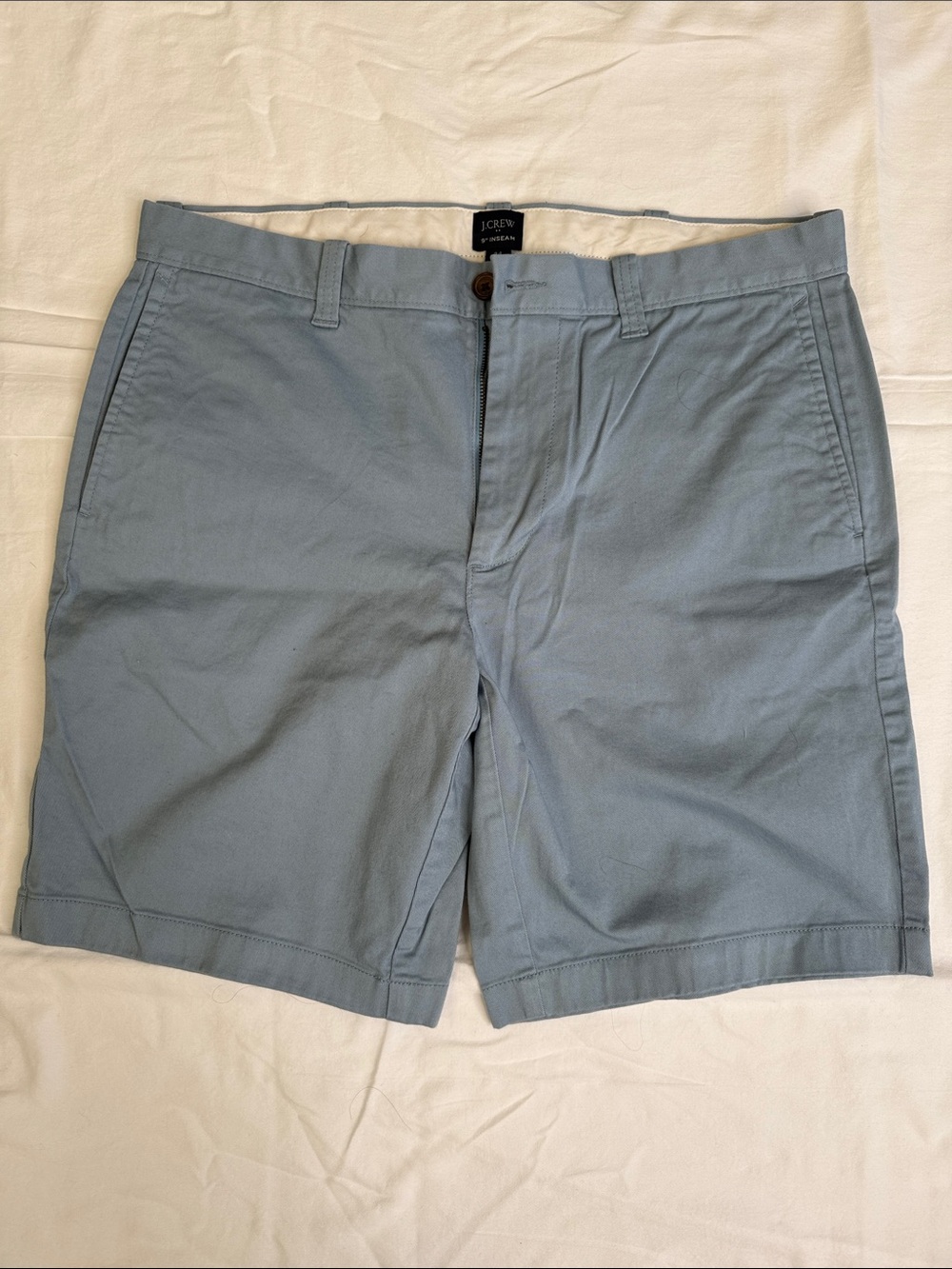 J. Crew Men's Pale Blue Flat Front Chino Shorts
